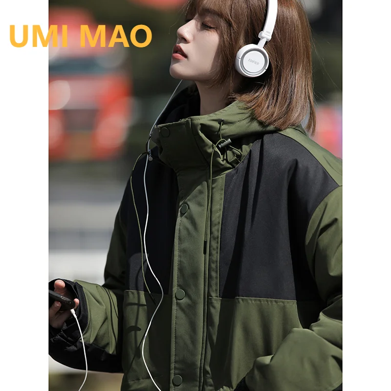 

UMI MAO Couple Coat Cityboy 2023 Winter New Casual Hooded Thickened Warm Overcoat Men's And Women's Outdoor Jackets Femme