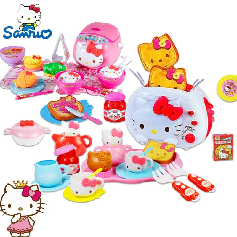 Original Hello Kitty Cute Simulation Tasty Cake Oven Kitchen Toys Set