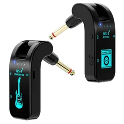 Rechargeable Wireless Guitar Transmitter and Receiver System, Enhanced Sound Quality (Black)