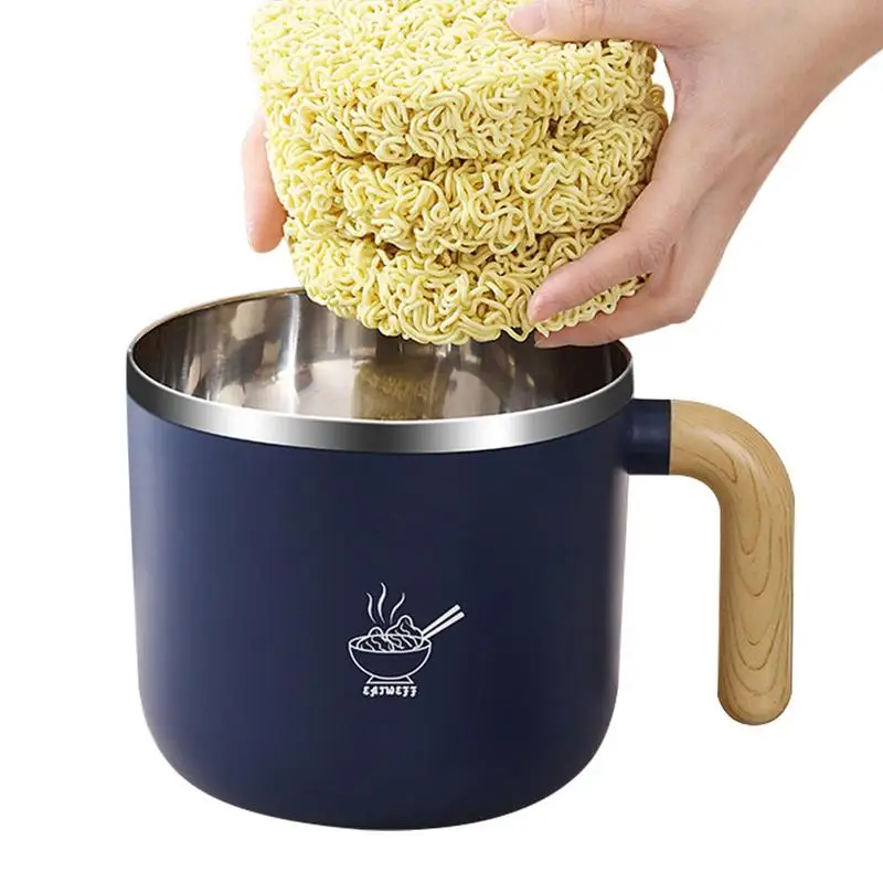 

Soup Mug With Lid Large Capacity Ramen Bowl & Handle Speedy Cooker For Office College Tableware Room Instant Cooking Bowl