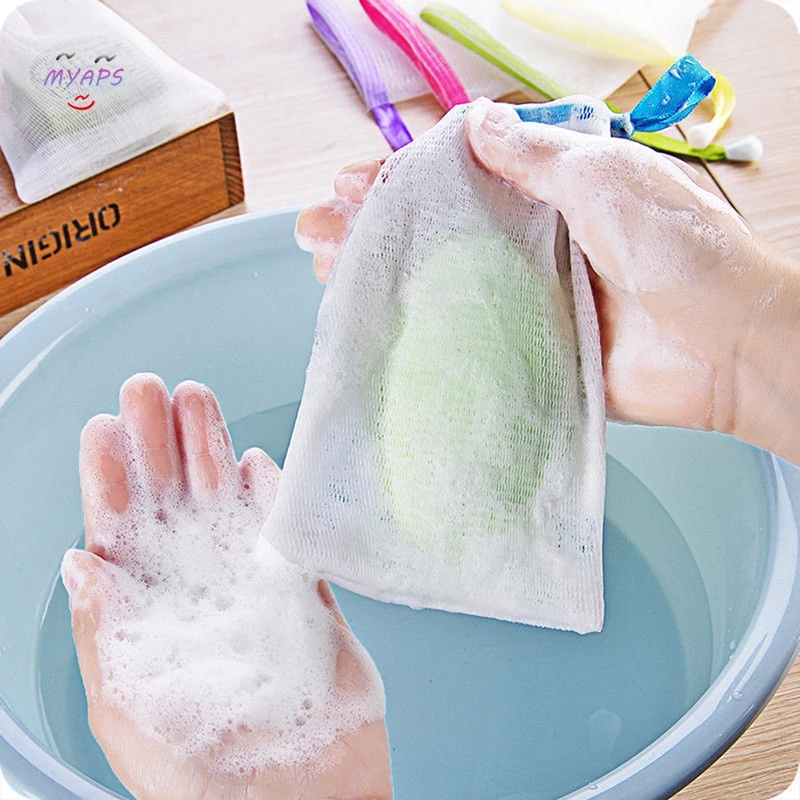10pcs Facial Cleanser Manual Foaming Net Bag Wash Face Soap Liquid Soap Whipped Mousse Bath Shower Blister Foaming Net 5