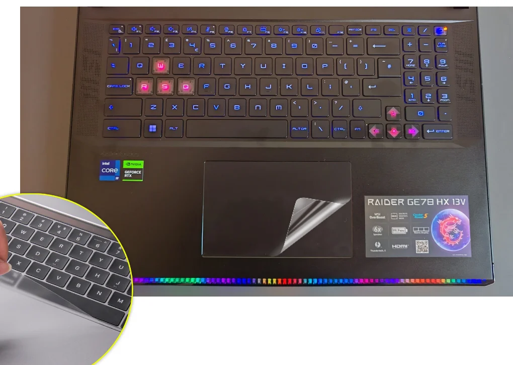 Per Msi Raider Ge78 Hx 17.3 " / Msi Raider Ge68 Hx 16" Matte Touchpad Pellicola Protettiva Sticker Protector Touch Pad Touchpad