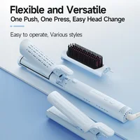 Lisseur de cheveux 3-en-1 interchangeable à air froid, peigne coiffant, fer à boucler rapide, chauffage rapide, ions négatifs, portable 5
