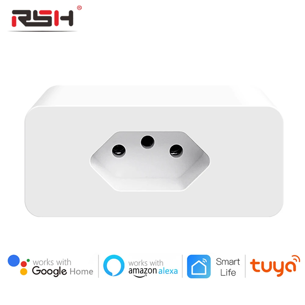 RSH Smart Plug Brazilian Tuya WIFI 16A Brazil Power Outlet Mini USB Socket Voice Control Wireless Remote by Alexa Google Home |
