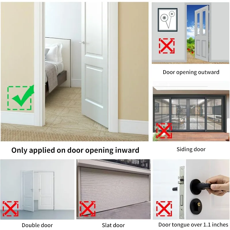 Portable Door Lock Extra Lock for Additional Privacy and Safety in Home,Hotel and Apartment,Prevent Unauthorized Entry