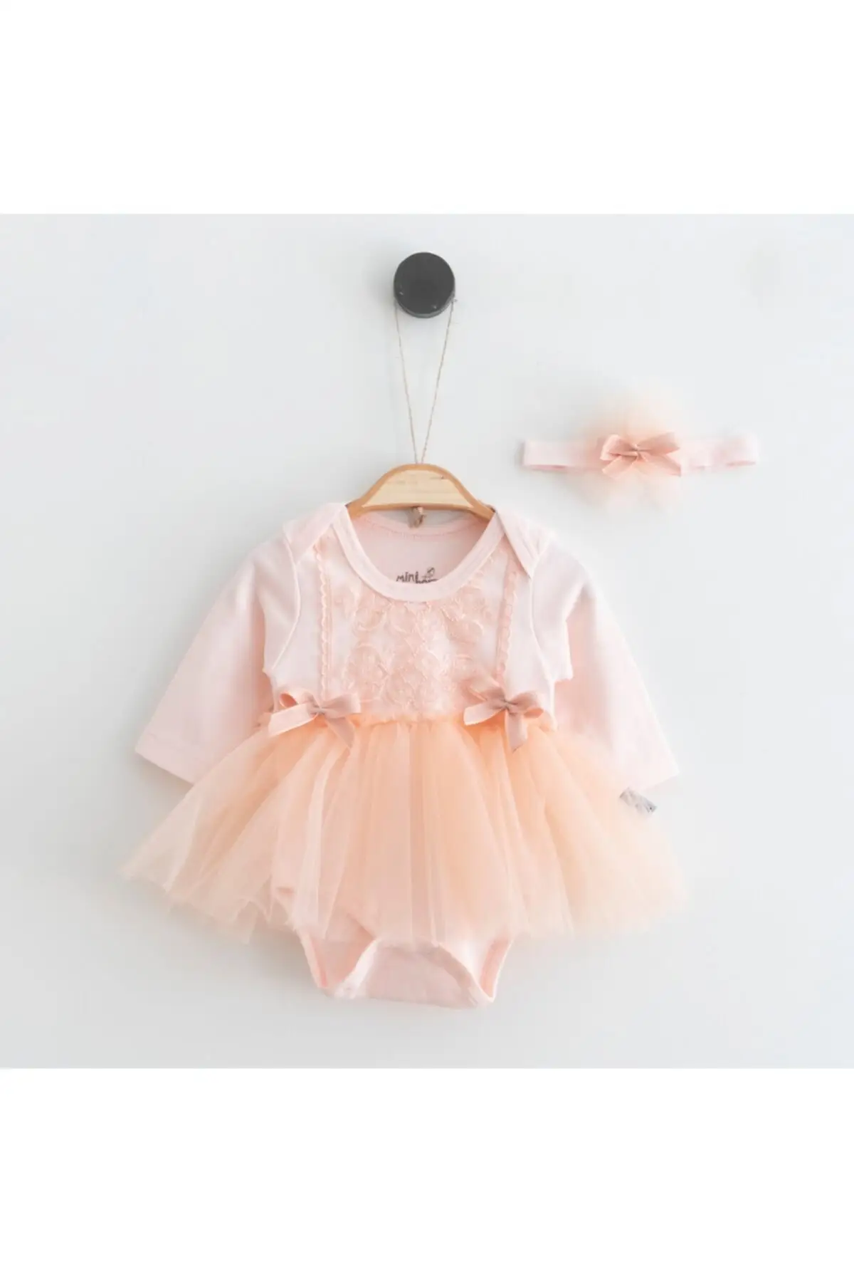 

New Born Girl American Lace Salmon Badi Dress Cotton Pink Clothing