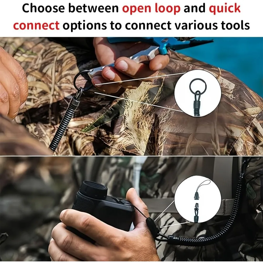 Tactical Retractable Elastic Lanyard Set - Anti-Loss Keychain