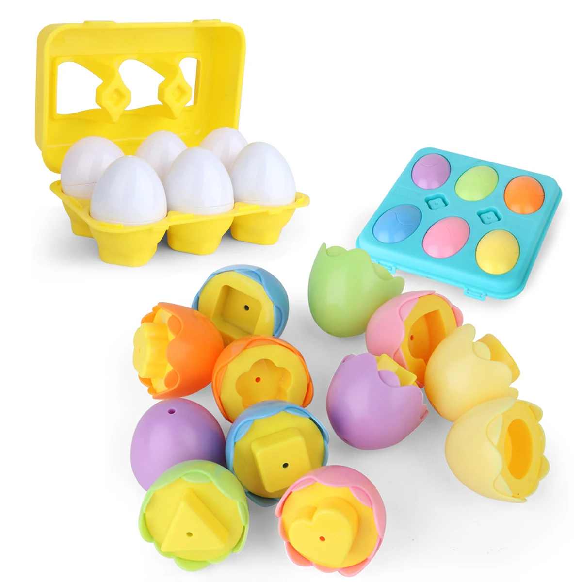 Egg Toys Mini Eggs Color Shape Pair Smart Recognition Sorter Puzzle Game Education Learning For Toddlers Boys Girls Gifts