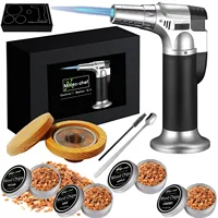 Kitchen Bar Tools Cocktail Smoker Kit 4 Types Smoked Wood Sustainable Flamethrower Party Reception Whiskey Beer Drink Smoker Set 2