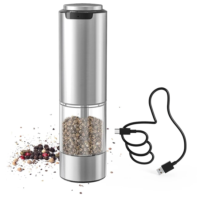 Rechargeable Electric Pepper Grinder Salt Pepper Mills Stainless