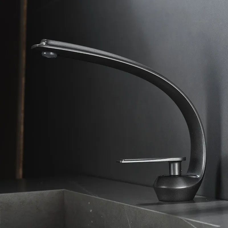 Description Picture 5 of itemBlack Bathroom Faucet Gold Sink Mixer Tap Brass Hot  Cold Brush Gold Wash basin Single Handle Crane For