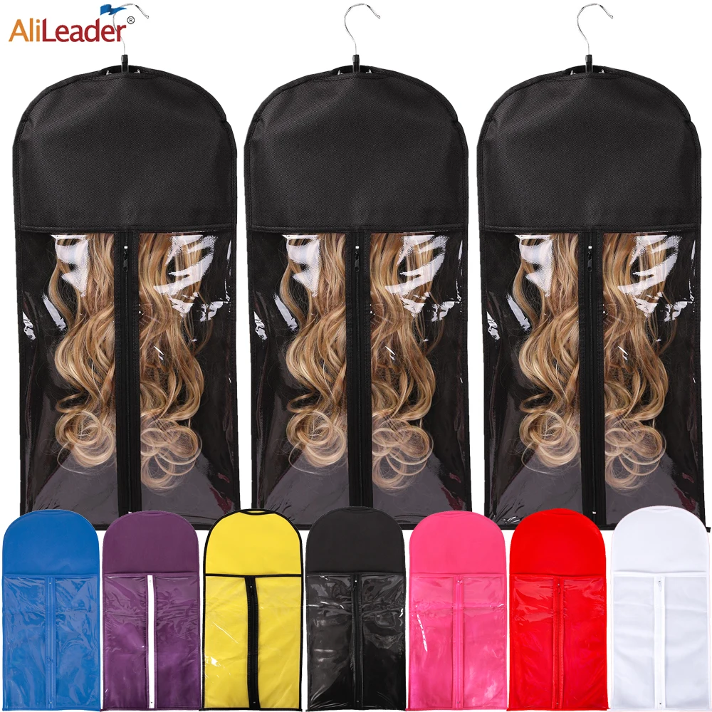 5Pcs Dust-proof Storage Carrier Case For Wigs Hair Extensions Hairpiece Storage Portable Travel Hair Bag With Hanger