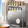 Kitchen Spice Organizer Kitchen Pull Out Seasoning Drawer Rack Countertop Dustproof Cup Storage Rack Multipurpose Spice Cabinet 4