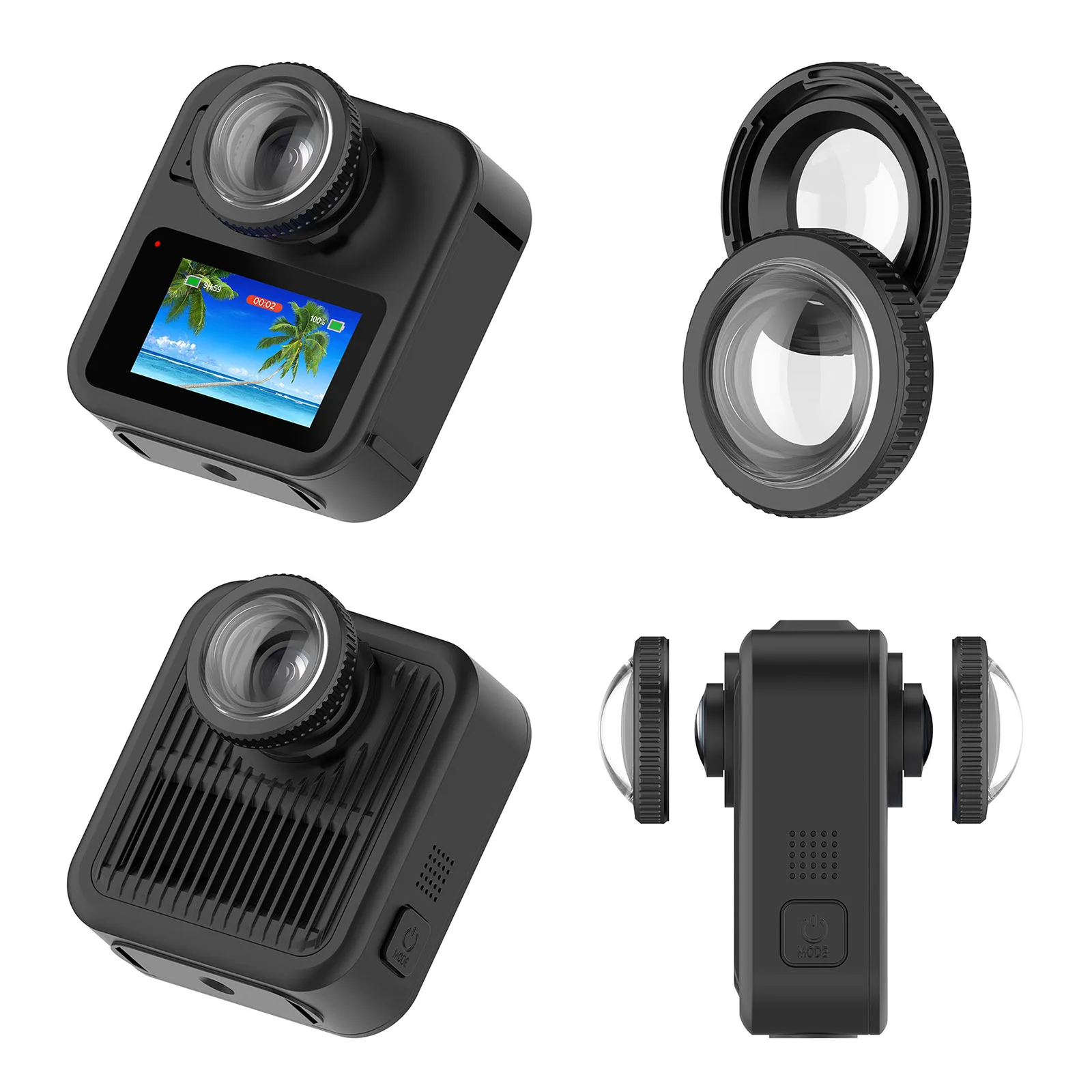 Deux protège objectifs GoPro MAX 2 en verre trempé dans leur emballage d'origine.