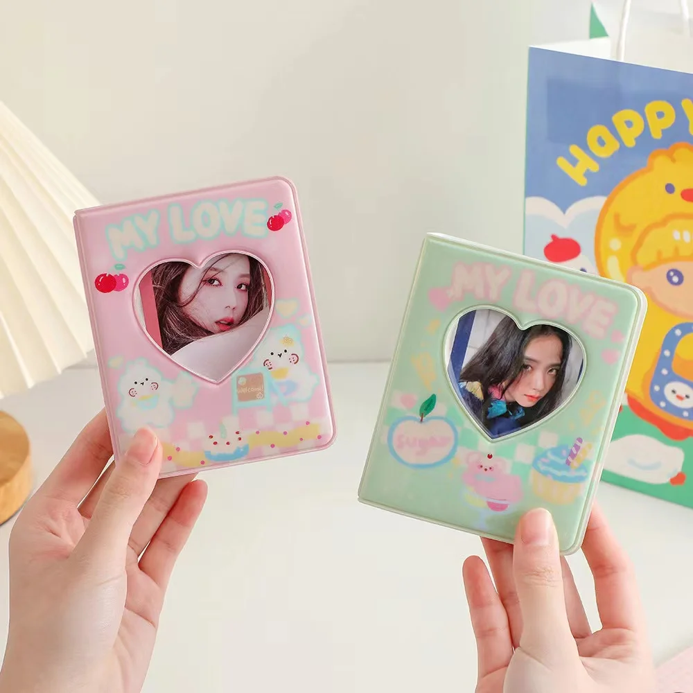 Kawaii love 3 inch Photocards Collect Book Kpop Double Side Portable Mini Photo Organizer Book Storage book School Stationery