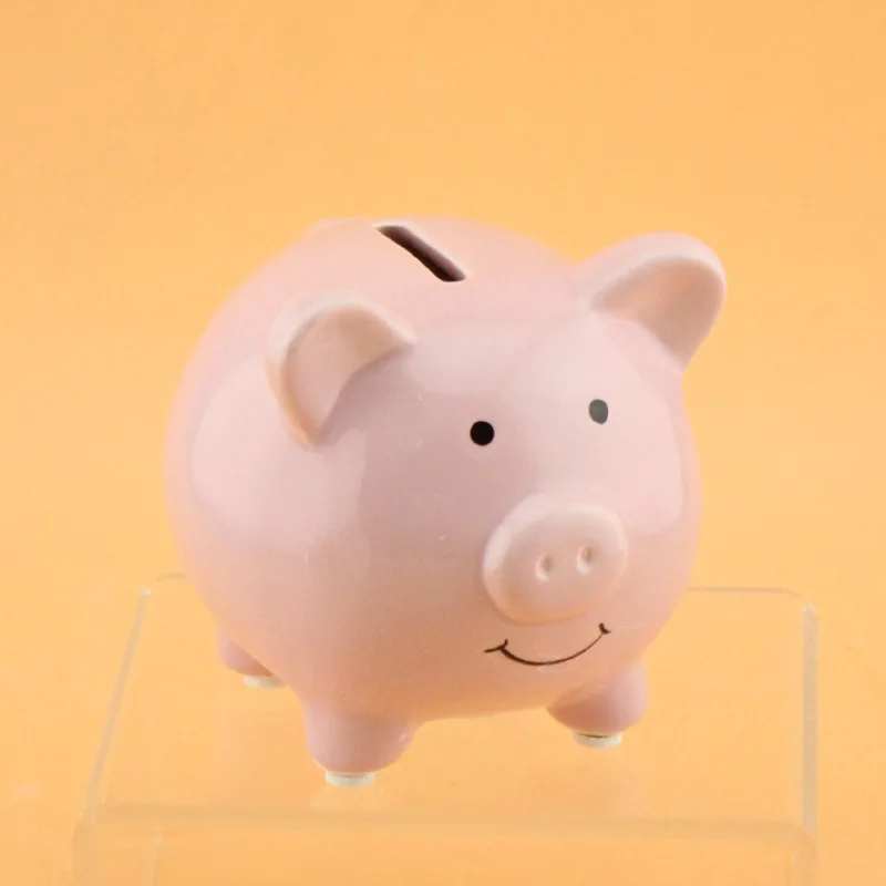 1PCS Ceramic small Cute Pig Piggy Bank ornaments Figurines Pink Pig saving money box Coin storage Money Boxes kids gifts Crafts
