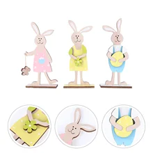 3Pcs Creative Festival Home Decor Adorable Bunny Craft Easter Layout Prop tanie tanio CN (pochodzenie)