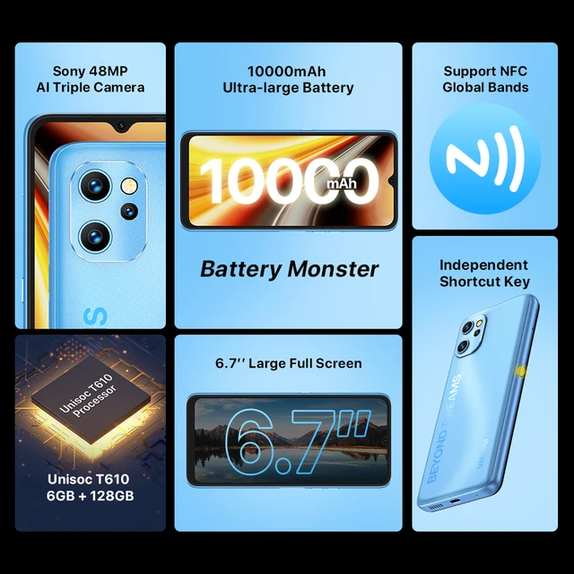 UMIDIGI Power 7 Max Android 11 Smartphone 6GB 128GB 6.7" Display 48MP ...
