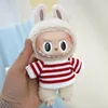 17cm Mini Plush Doll'S Clothes Outfit Accessories For Korea Kpop Exo Labubu Idol Dolls Corduroy overalls T-shirt Clothing Gift 6