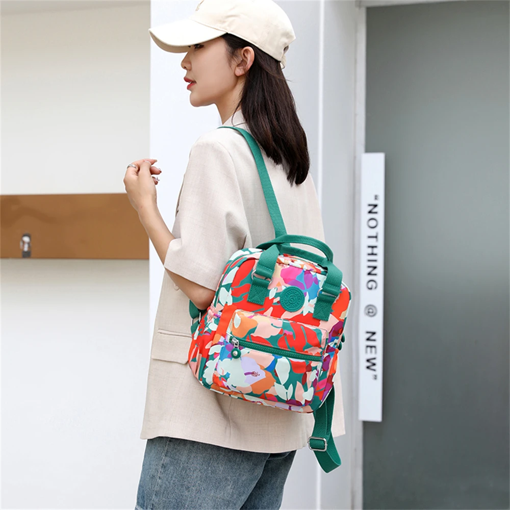 Fashion Flower Pattern Design Ladies Backpack Multifunctional Women's Anti-theft Backpack Small Ladies Shoulder Bag Bolso Mujer 3