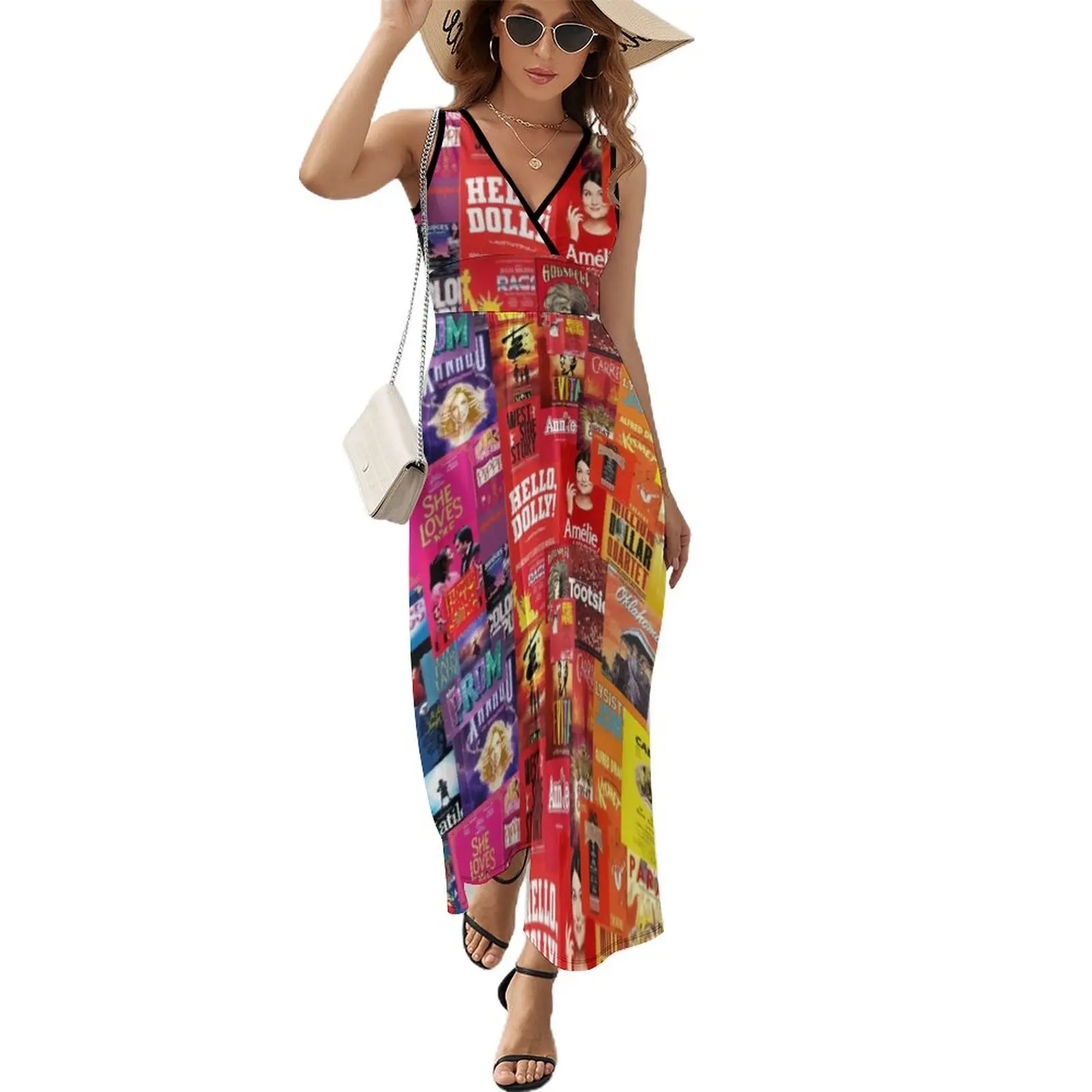 

Rainbow Broadway Collage Sleeveless Dress summer elegant women's sets for women 2024 summer woman 2024