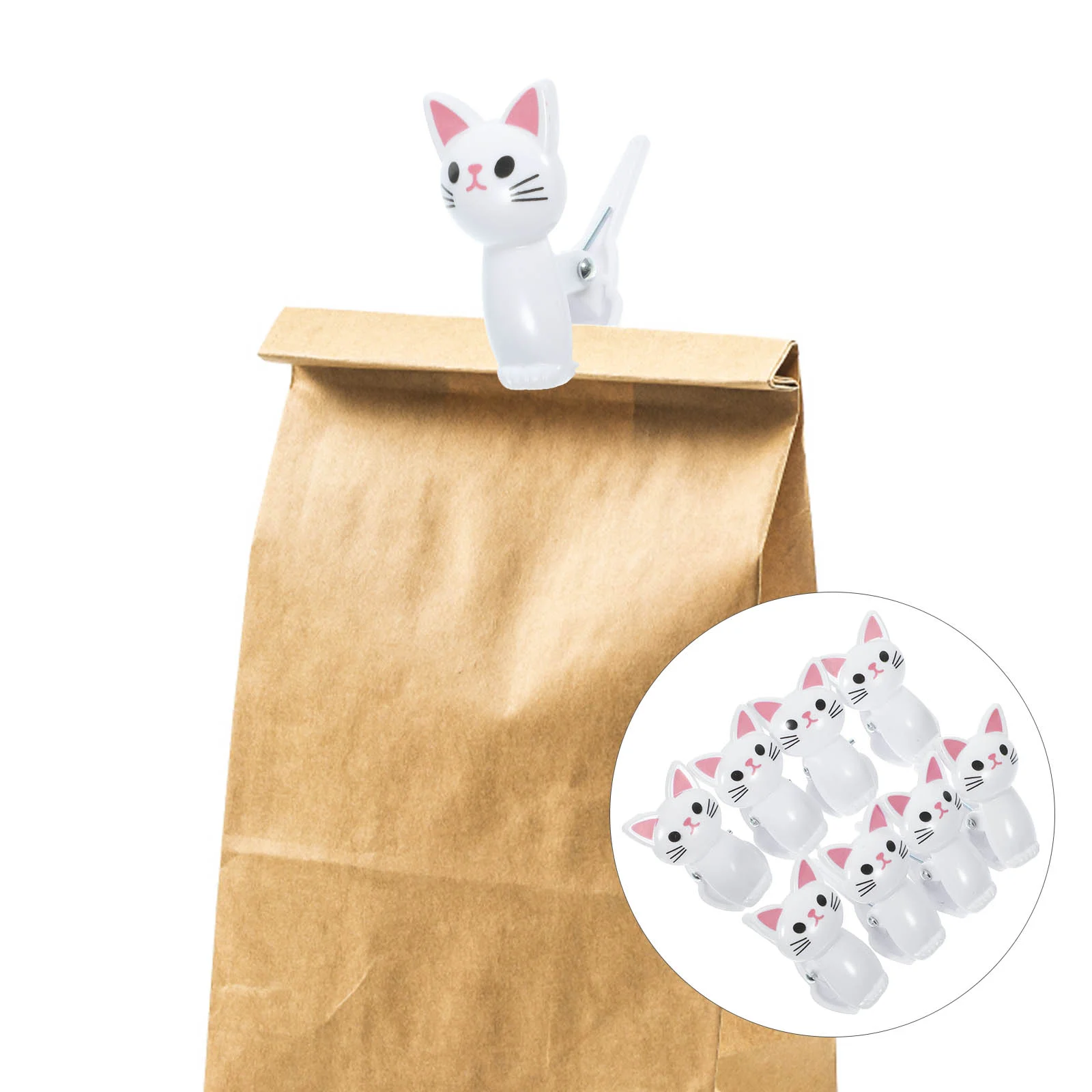 

Food Bag Clips Plastic Sealing Clips Cat Design Snack Bag Clips Cute Chip Clips Bread Bags Clamps Airtight Seal Food Storage