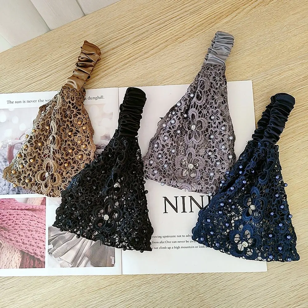 

Wide Wash Face Headdress Pearl Rhinestone Wide Rhinestone Headband Headwear Korean Style Hair Band Hair Hoop