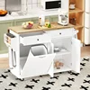 Rolling Kitchen Island with Drop Leaf - Kitchen Trash Cabinet Tilt Out 10 Gallon Storage, Storage Islands Movable Carts 1