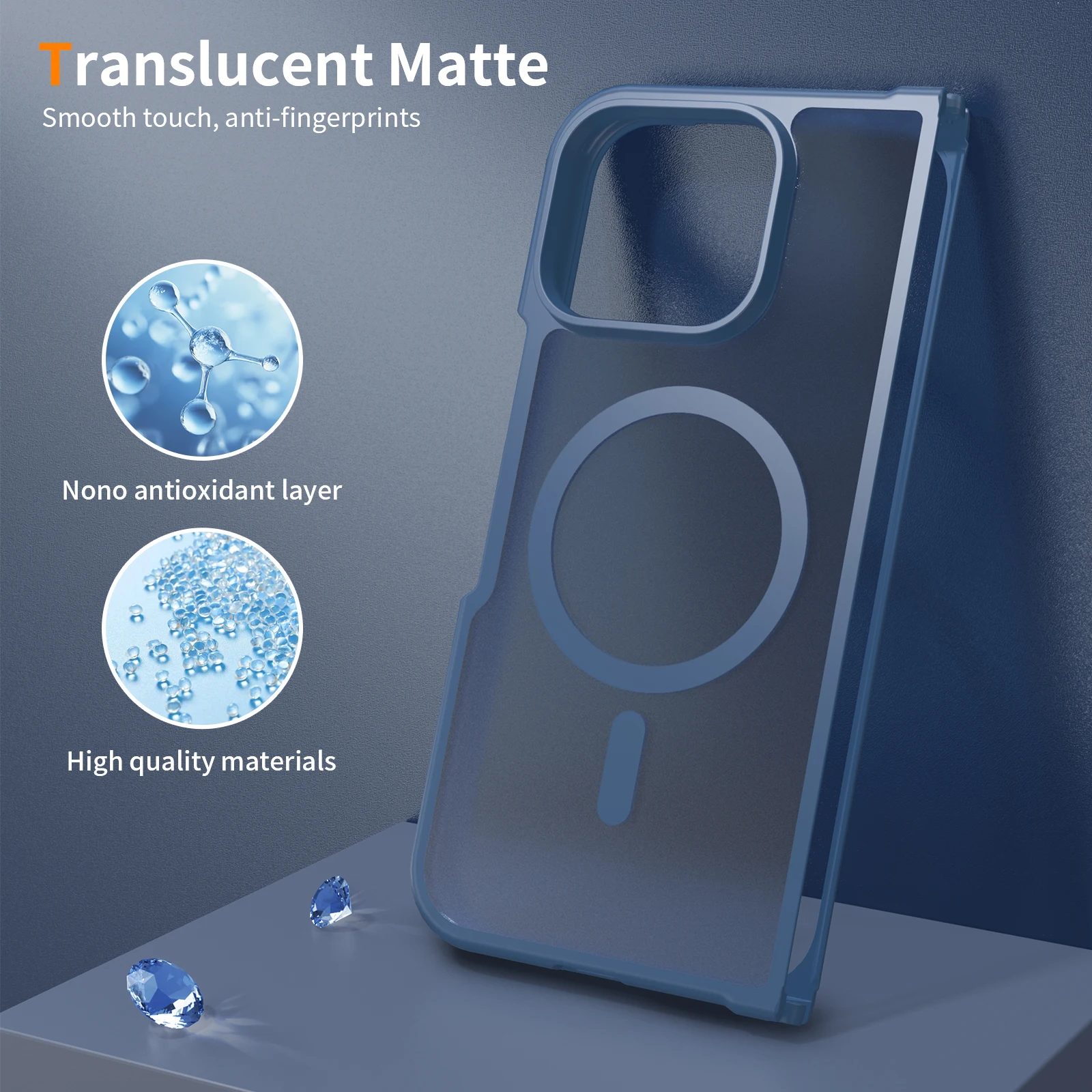 Sleek Magnetic Skin-Feel Phone Case - Shockproof & Comfortable Grip - Slim Fit Cover for Enhanced Protection