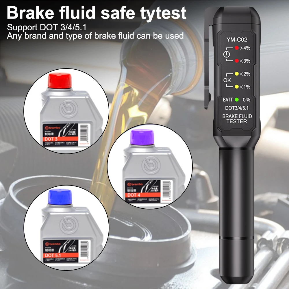 Brake Oil Detection Pen Support DOT 3.0/4.0/5.1 Brake Fluid Tester Automotive Brake Fluid Diagnostic Tools 4