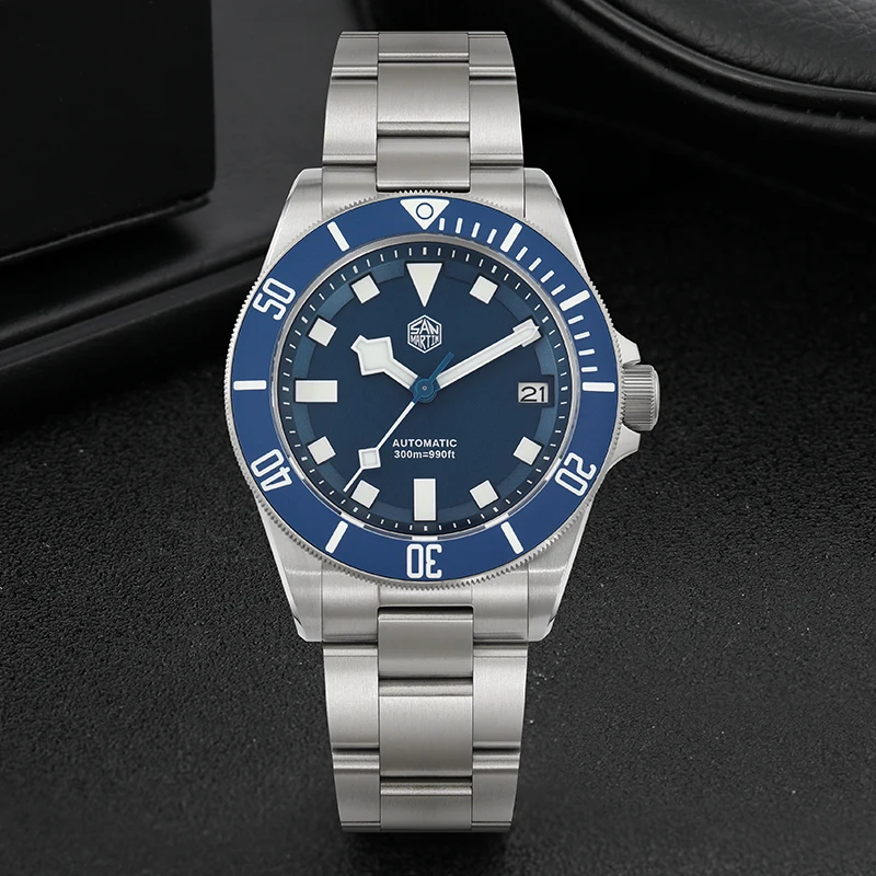 San Martin SN0121T Titanium Diving Watch NH35 Automatic Movement Watches Grade2 Titanium 120 Click Waterproof 300m Wristwatch