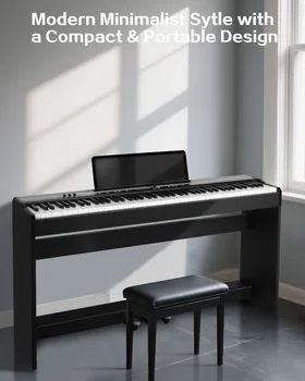 D5 Portable 88 Keys Digital Piano Dual Stereo 88 Keys Electronic Organ 3 Pedals Professional Keyboard Instruments for Adult Kids