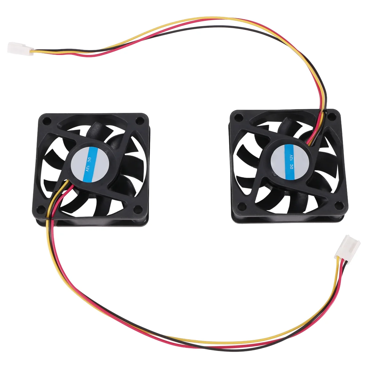 A04R-60Mm 6Cm DC 12V 3 Pin Computer Case CPU Cooler Cooling Fan Black 2 Pcs
