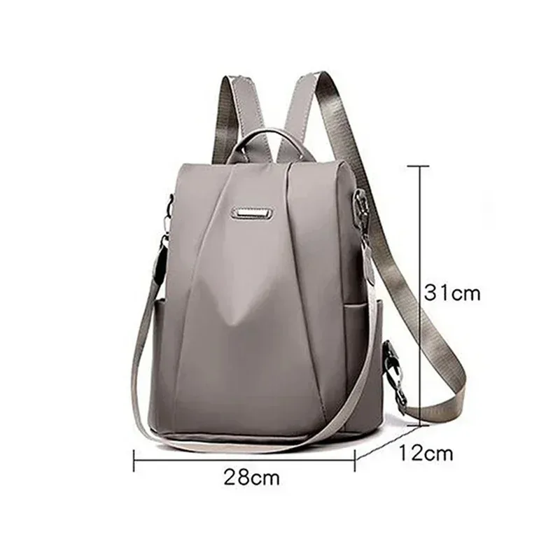 New Women's Fashion Large Capacity Nylon Backpack Solid Color Waterproof Detachable Shoulder Strap Multi functional Backpack