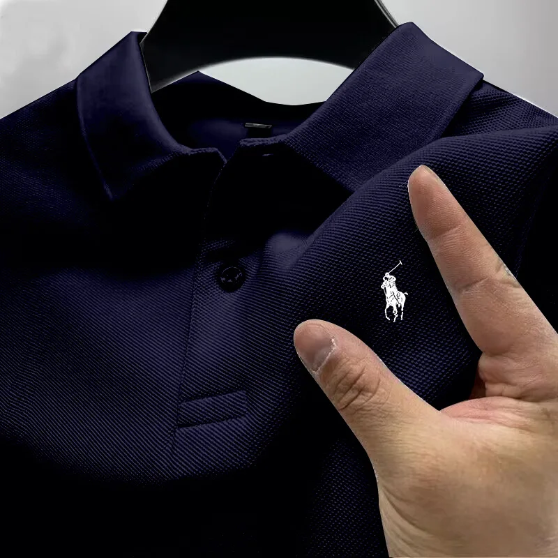 

Hot Men's Brand Polo Shirt Golf Shirt 2024 Summer Solid Color Button Clothing Business Men's Street Clothing Short sleeved T-shi