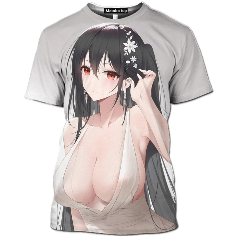 

Футболка мужская с 3d-рисунком из аниме «Hentai Ahegao»