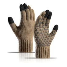 

Men Touchscreen Gloves Knitted Wool Warm Mitten Adult Outdoor Flexible Grasp Screen Cycling Gloves Thicken Autumn Winter Glove