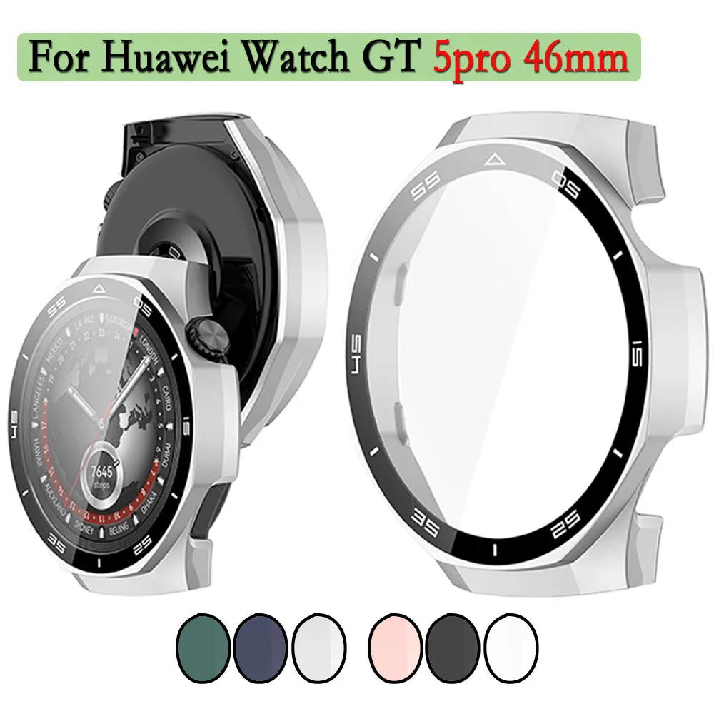 Elegant Dual-Function Watch Case with Scale Design and Tempered Glass Protection Cover