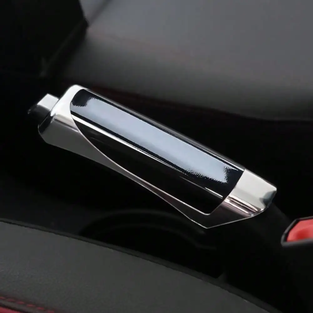 1pc Car Handbrake Cover, Carbon Fiber Pattern, Handbrake Decoration Sleeve, Protector, Peach Wood Color