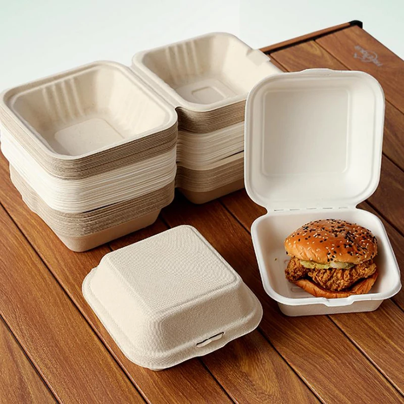【Nice】10pcs Disposable Bento Food Containers Baking Dessert Cake Bowl Packaging Burger Snack Boxes Microwavable Home Lunchbox - 2