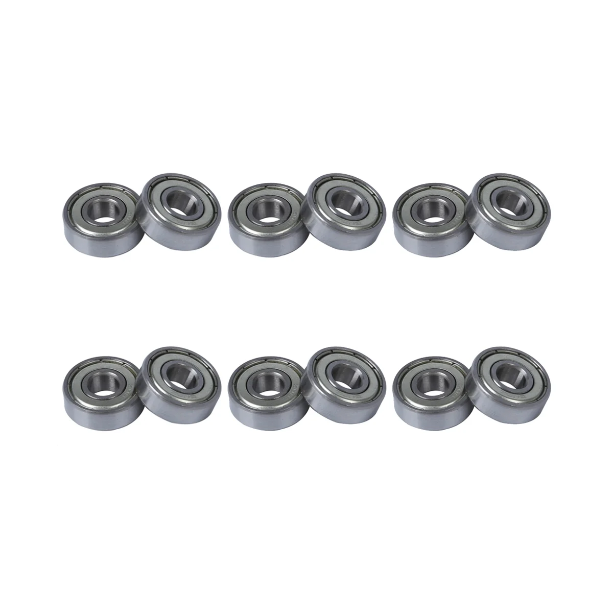

12 Pcs Single Shielded 608Z Miniature Deep Groove