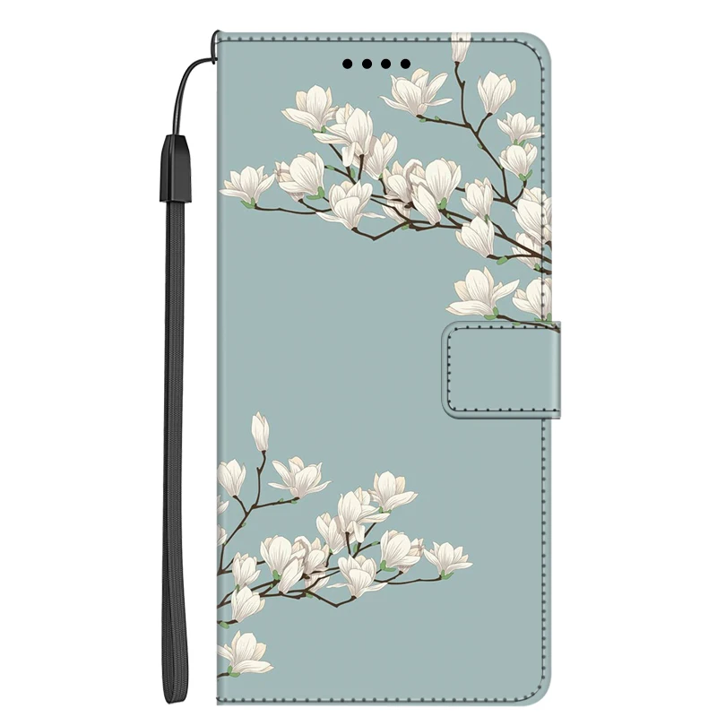Cartoon Magnetic Wallet Leather Flip Case - Stand and Card Holder Design