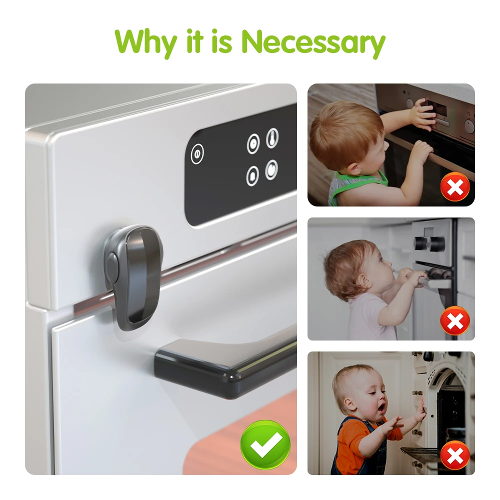 SAFELON 1 Pack Baby Safety Oven Door Lock, Double Button Oven Lock for Kitchen Safety cabinet lock child lock door lock safety lock door window lock