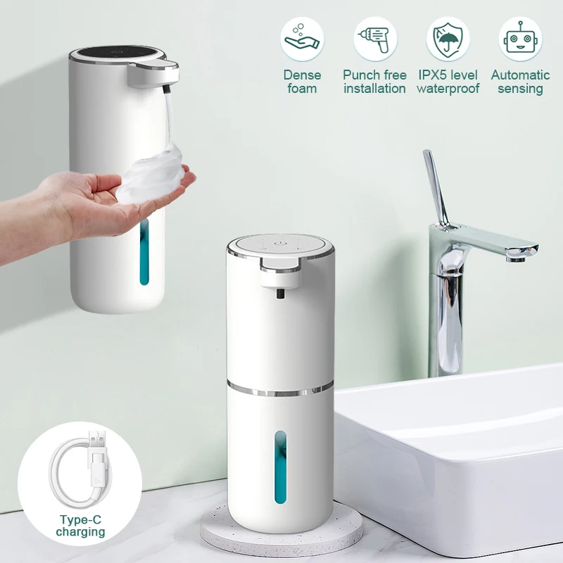 Dispensador automático de jabón líquido, dispositivo de espuma con carga USB,  pantalla inteligente sin contacto, Sensor infrarrojo, lavadora de manos,  380ml - AliExpress