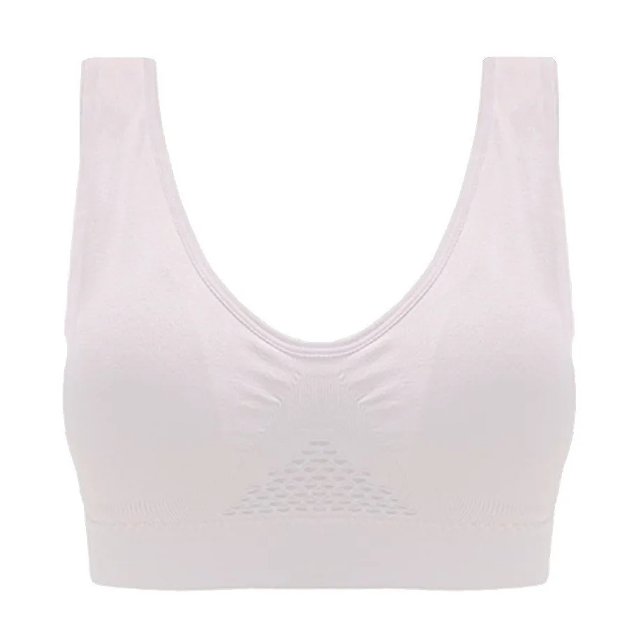 Large size MM yoga running sports underwear without steel ring hollow mesh breathable holes sports bra new ladies underwear 6
