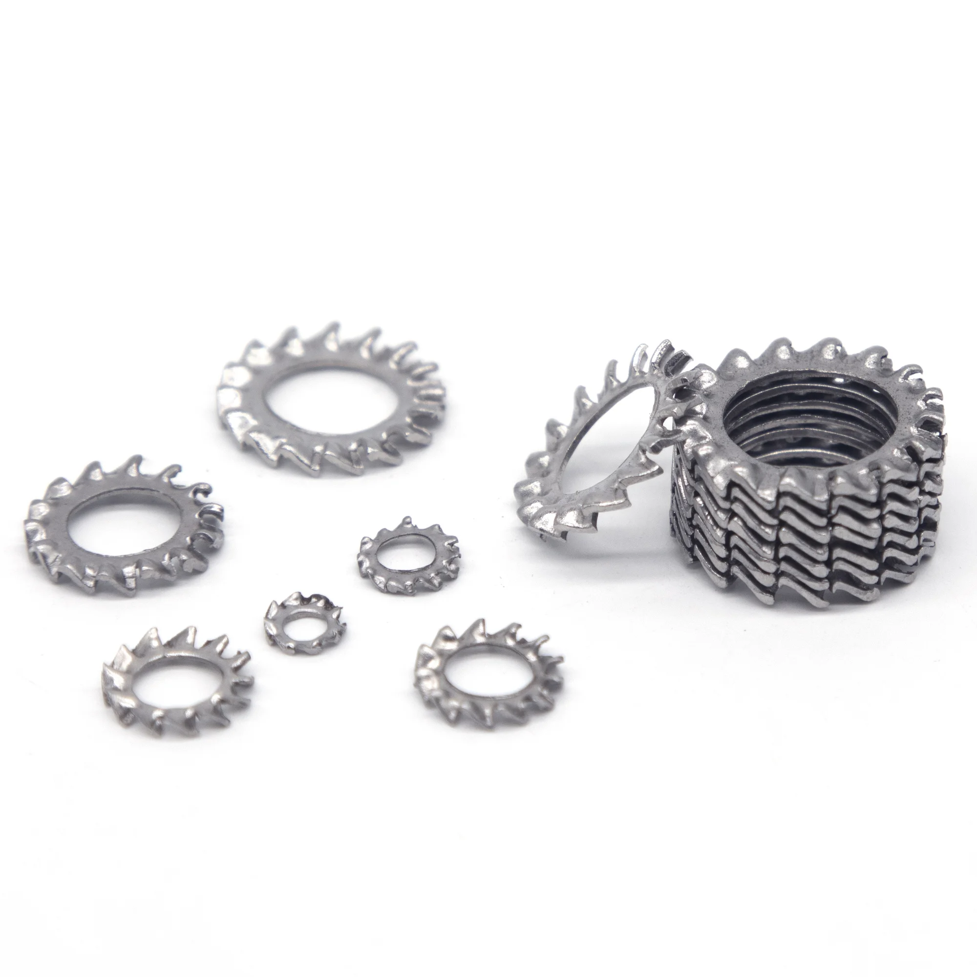 Stainless Steel External Serrated Washer Set M3 M4 M5 M6 M8 M10 M12 External Toothed Serrated Lock Washer Shakeproof 160pcs