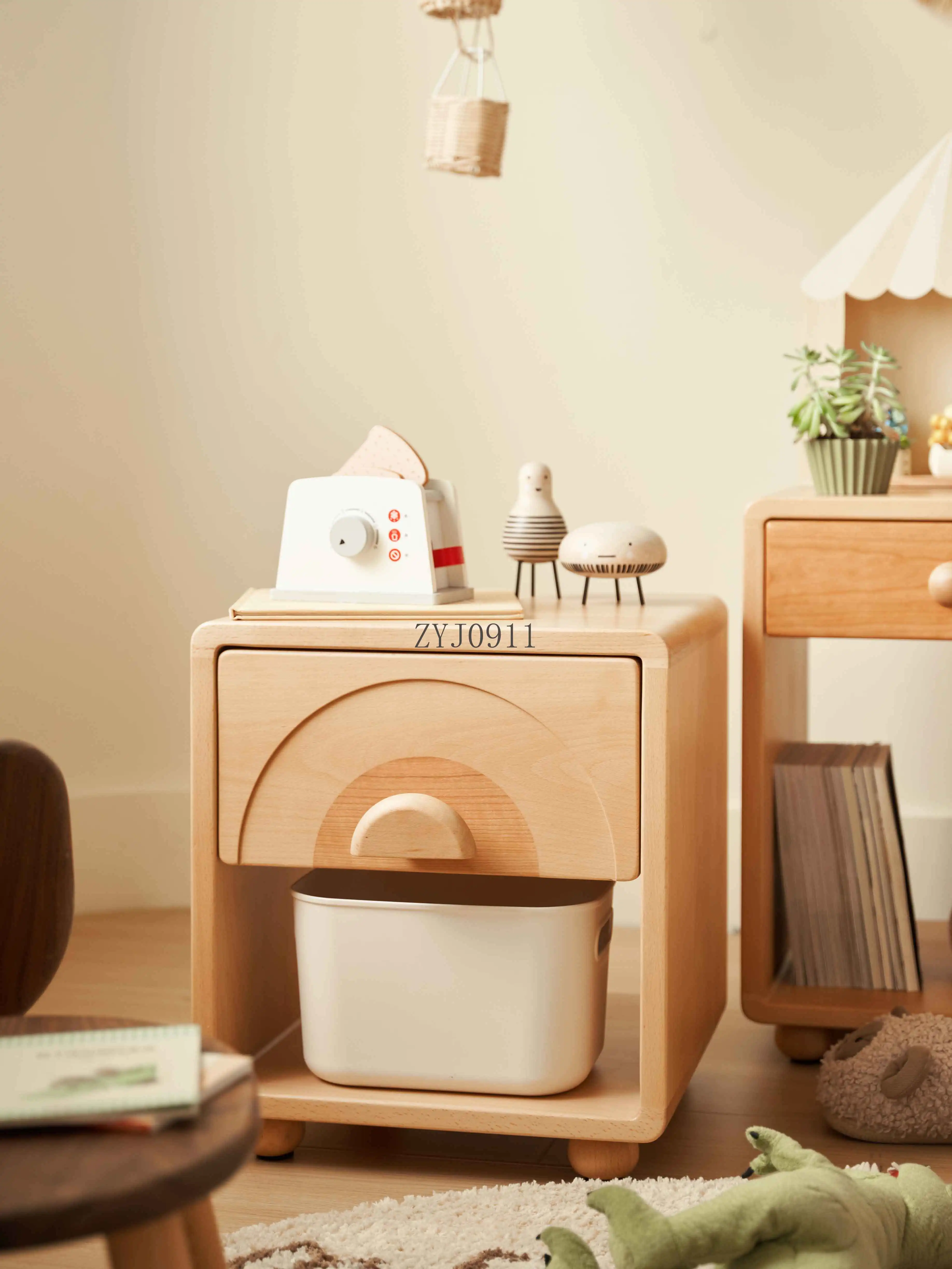 *children bedside cupboard kids bedside table with drawer solid wood baby cabinet