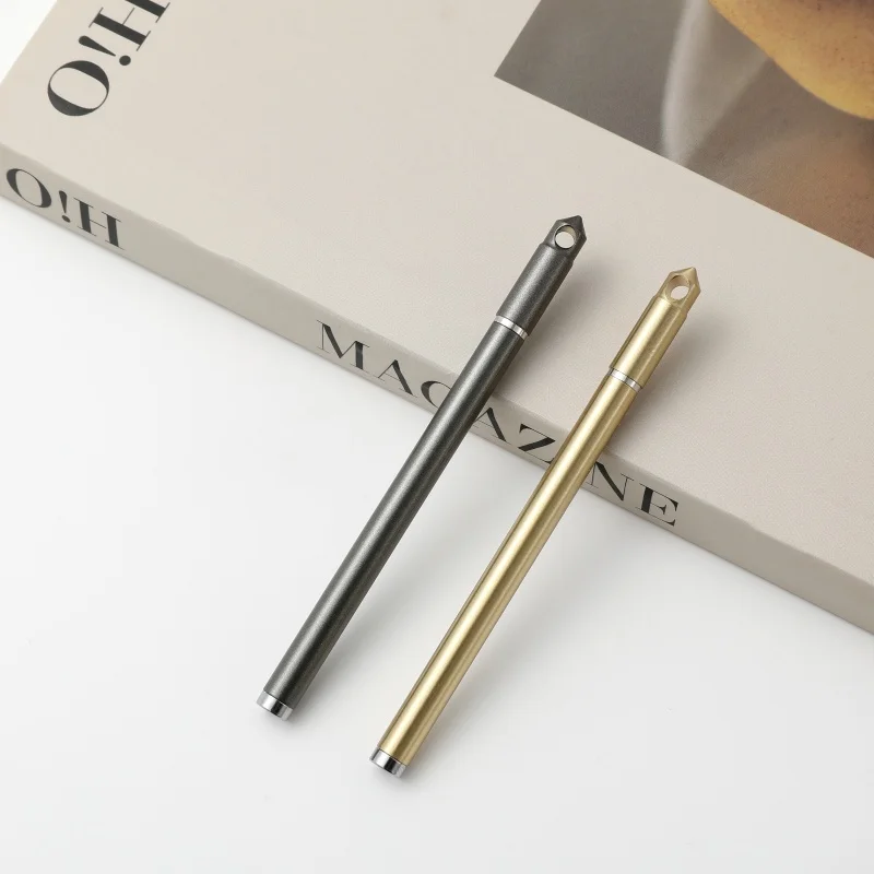 EDC Mini-Kugelschreiber aus Messing mit Spiralgriff, taktischer Stift, austauschbare Stiftmine für Taschenstift, Metall-Kugelschreiber, Geschenk, tragbarer Stift – Detail 4