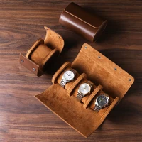 Embers cuir montre rouleau 1 2 3 fentes luxe véritable montre boîte de rangement sac de voyage boîtier de montre boîte-cadeau pochette de montre 2