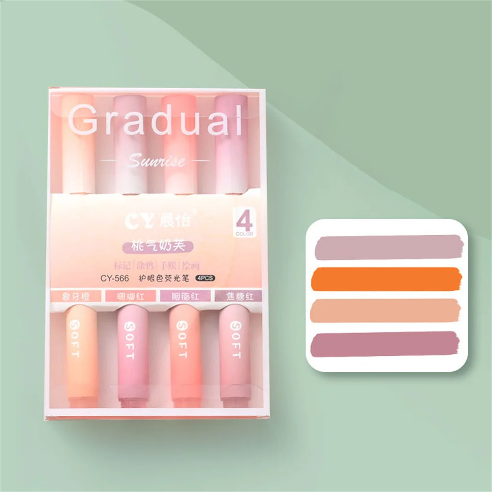 4pcs/set Kawaii Marker Pens Colorful Highlighters Painting Tools DIY Spot Liner Drawing Graffiti Markers School Office Supplies - 5